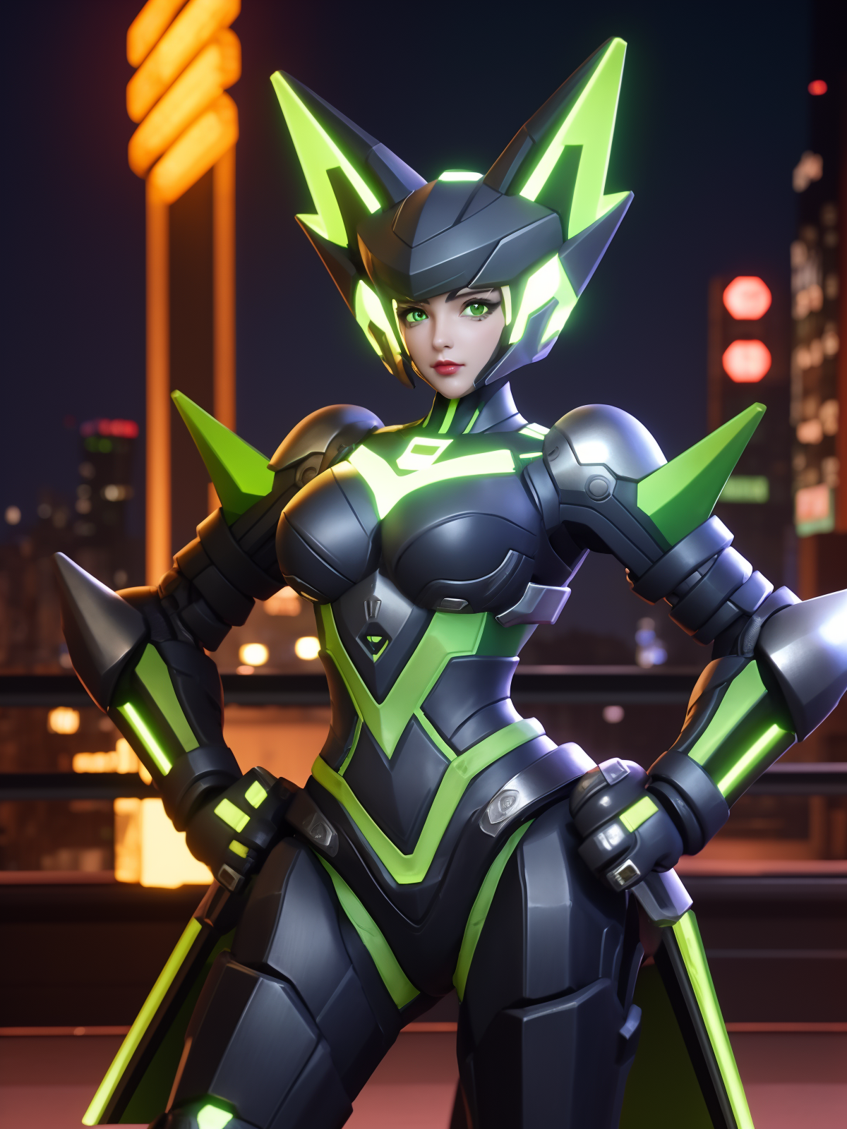 00236-3150248442-WZRYsunshangxiangMRJJ, 1girl, solo, green eyes, helmet, power armor, glowing, lips, standing,_lora_WZRYsunshangxiangMRJJ_0.75_,c.png